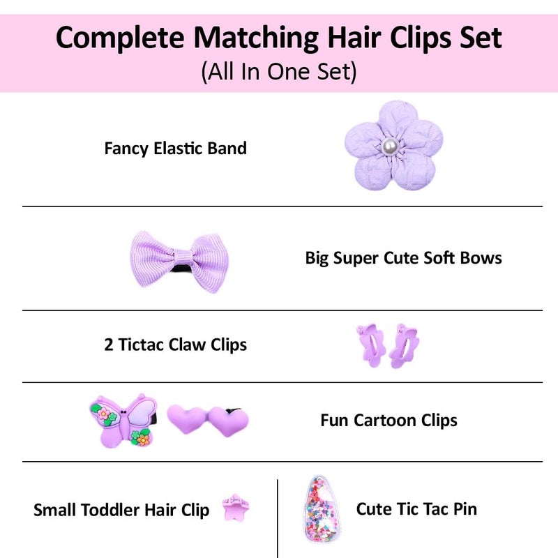 kapimo 8 pcs Hair Clips for Baby Girls Toddlers Assorted Stylish Fashion Kids Hair Accessories Gift Set Box (PURPLE) - Image 2