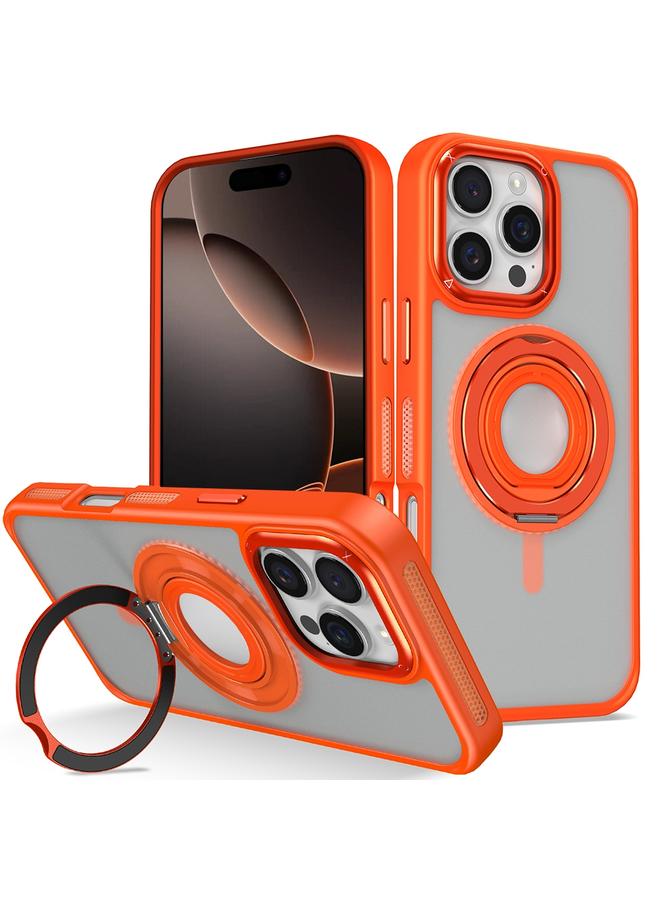 S-TOP Case For iPhone 16 Pro Max Skin Feel Matte 360 Degree Rotating Silicone Ring Holder Phone Case - Image 1