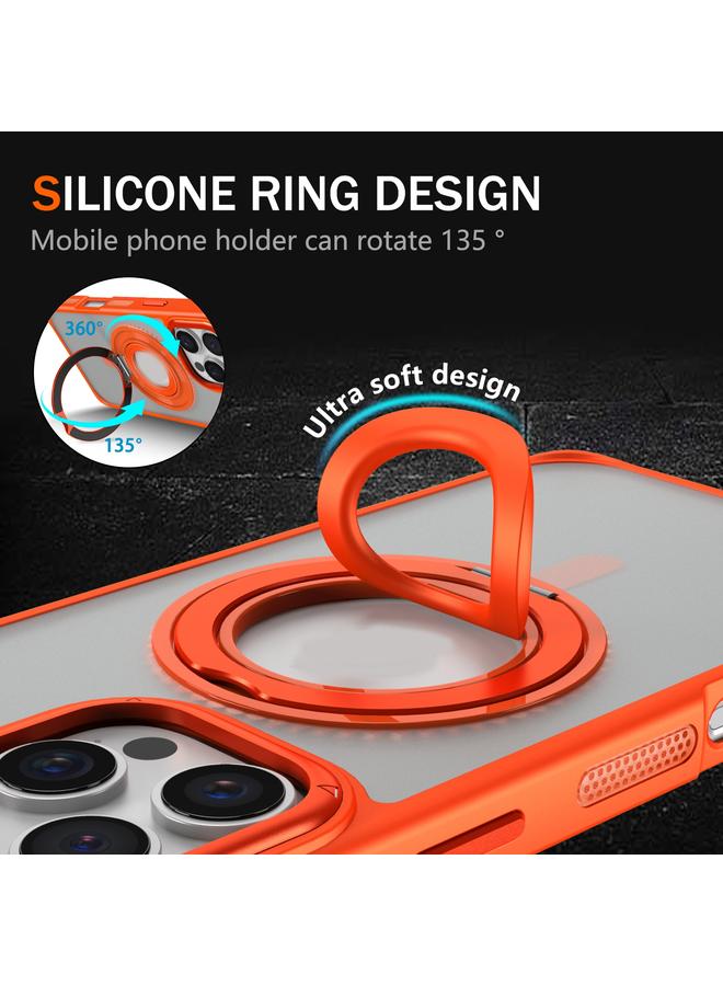 S-TOP Case For iPhone 16 Pro Max Skin Feel Matte 360 Degree Rotating Silicone Ring Holder Phone Case - Image 3