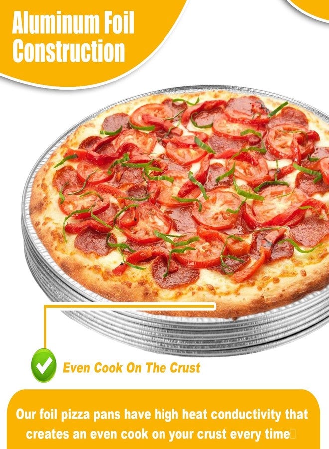 WOPPLXY 25 Pack Disposable Aluminium Foil Serving Trays, 12 Inch Round Aluminum Foil Pans, Disposable Round Foil Pizza Pans for Pizzas, Vegetable, Fruit, Cake, Cookies - Image 5