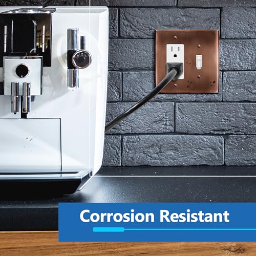 LIDER Combination Toggle Switch and Duplex Receptacle Metal Wall Plate, Corrosion Resistant, Mid-Size 2-Gang 4.88" x 4.92", 201 Stainless Steel, LMWP-1121M-BB, Brushed Brass - Image 3
