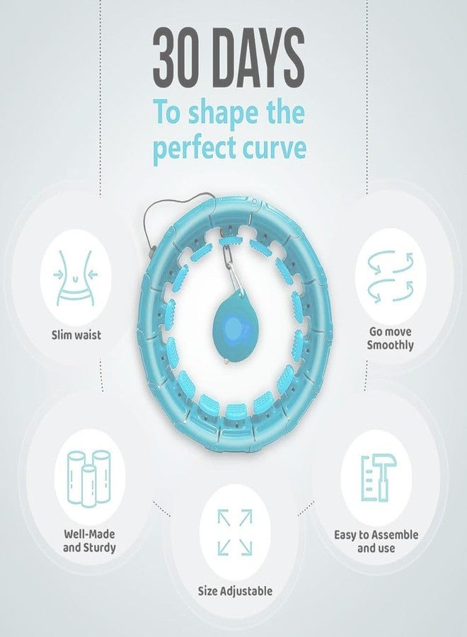 طوق هولا هوب سمارت إنفينيتي شديد التحمل | طوق لياقة بدنية ذكي قابل للتعديل للبالغين والمراهقين | 24 عقدة قابلة للتعديل مع كرة | لياقة بدنية للخصر بزاوية 360 درجة | حلقة تمارين بمقاسات كبيرة | يناسب جميع مقاسات الخصر - Image 5