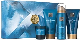 RITUALS طقم هدايا ريتوالز طقوس الحمام S 4 منتجات منزلية وعناية بالبشرة غنية بزيت الأوكاليبتوس وزيت الأركان وإكليل الجبل صندوق هدايا للاستحمام بخصائص تنقية زرقاء - Image 1