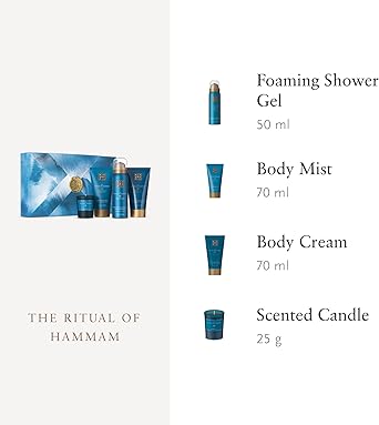 RITUALS طقم هدايا ريتوالز طقوس الحمام S 4 منتجات منزلية وعناية بالبشرة غنية بزيت الأوكاليبتوس وزيت الأركان وإكليل الجبل صندوق هدايا للاستحمام بخصائص تنقية زرقاء - Image 3