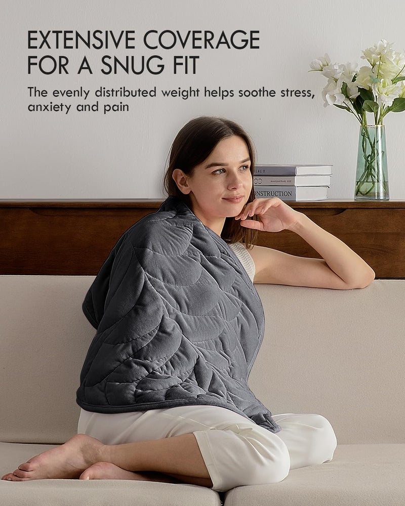 Kaisa Weighted Lap Blanket 3 lbs 23" x 29", Cozy Luxury Crystal Velvet Small Weighted Blanket for Adults, Portable Travel Weighted Blanket for Relaxation, All-Season Blanket, Machine Washable, Gray - Image 2