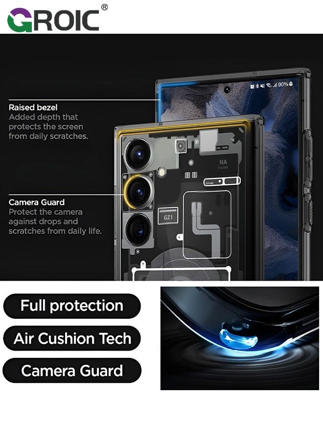 GROIC - Case for Samsung Galaxy S24 Plus 6.6 Inch with Anti-drop Circuit Board Pattern, Compatible with MagSafe, Technology Magnetic Ring Phone Case compatible with MagSafe Shockproof Phone Cover - Image 1