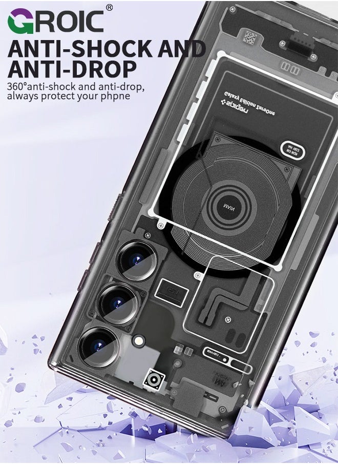 GROIC - Case for Samsung Galaxy S24 Plus 6.6 Inch with Anti-drop Circuit Board Pattern, Compatible with MagSafe, Technology Magnetic Ring Phone Case compatible with MagSafe Shockproof Phone Cover - Image 1