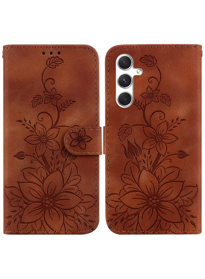 S-TOP Case For Samsung Galaxy S25+ 5G Lily Embossed Leather Phone Case