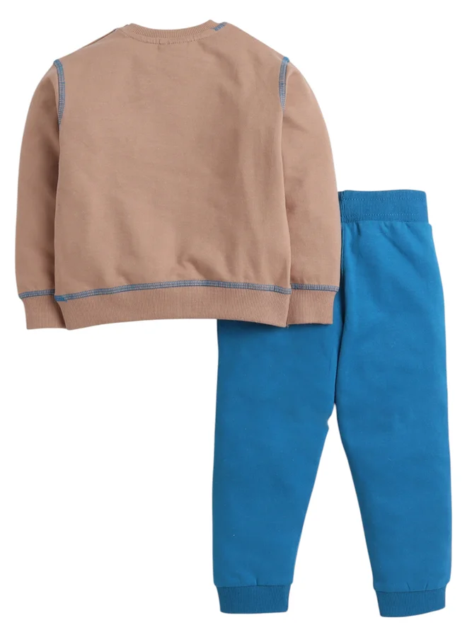 فكتور اند جين طقم سويت شيرت بطبعة باندا مع جوغر