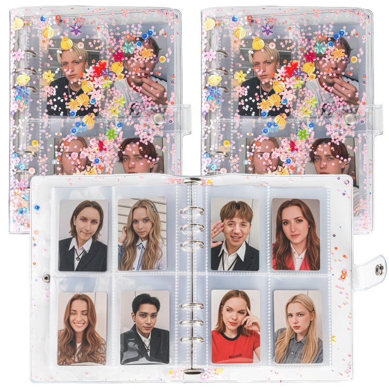 Coloch 2 Pack Kpop A5 Photocard Binder with 400 Pockets, Clear 6-Ring Photocard Holder Album with 50 Dual-sided Card Sleeves PVC Mini Photo Book for Photocards, Gift - Image 1