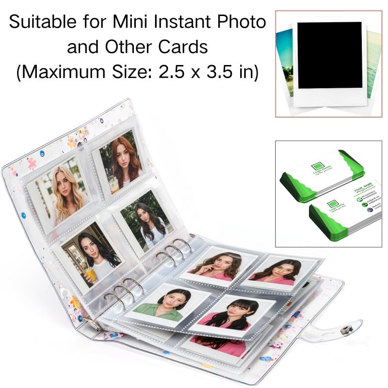 Coloch 2 Pack Kpop A5 Photocard Binder with 400 Pockets, Clear 6-Ring Photocard Holder Album with 50 Dual-sided Card Sleeves PVC Mini Photo Book for Photocards, Gift - Image 5