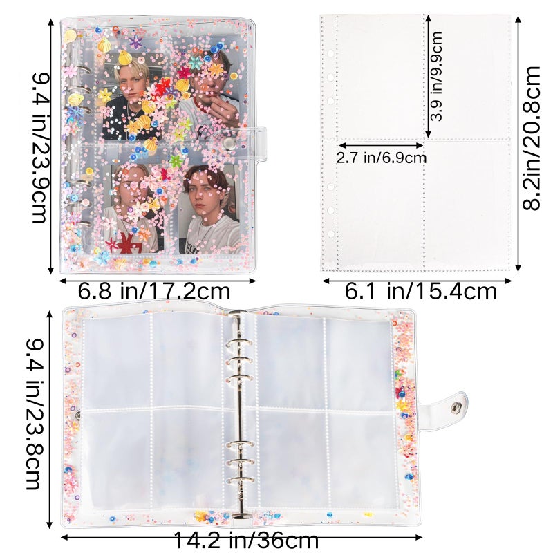 Coloch 2 Pack Kpop A5 Photocard Binder with 400 Pockets, Clear 6-Ring Photocard Holder Album with 50 Dual-sided Card Sleeves PVC Mini Photo Book for Photocards, Gift - Image 2