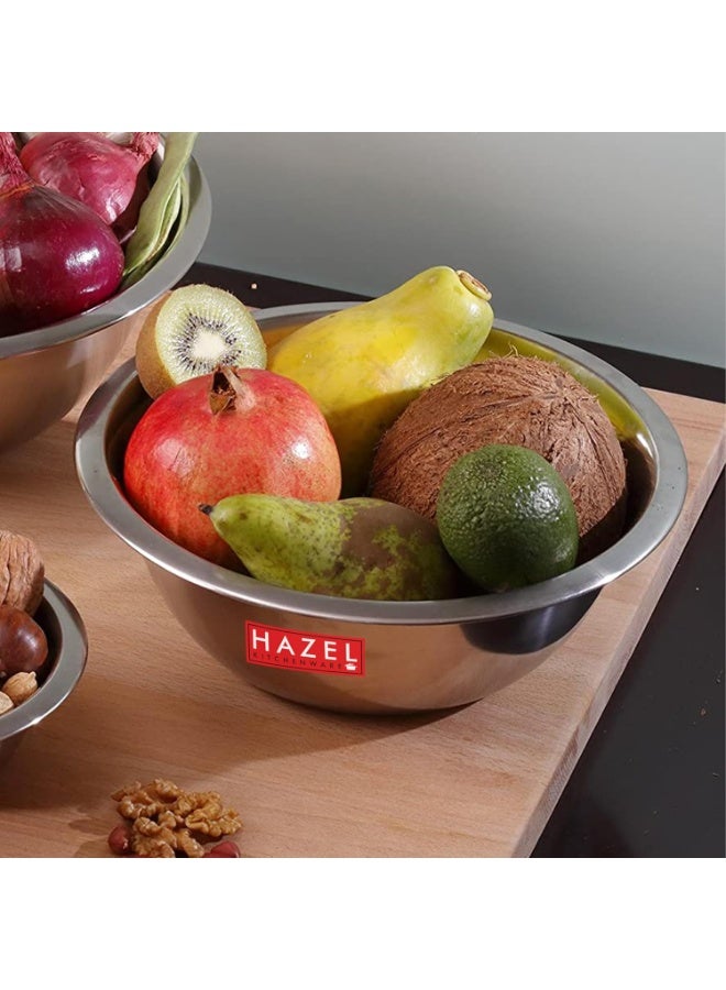 HAZEL Stainless Steel Mixing Bowl | Mixing Bowl for Cake Batter | Kitchen and Baking Accessories Items, Set of 2, 1500 ML, 2730 ML - Image 4