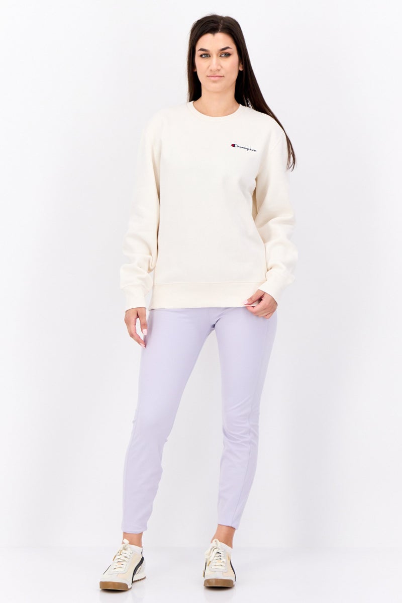 Champion Women Sportswear Fit Long Sleeve Outdoor Sweatshirt, Beige - Image 4
