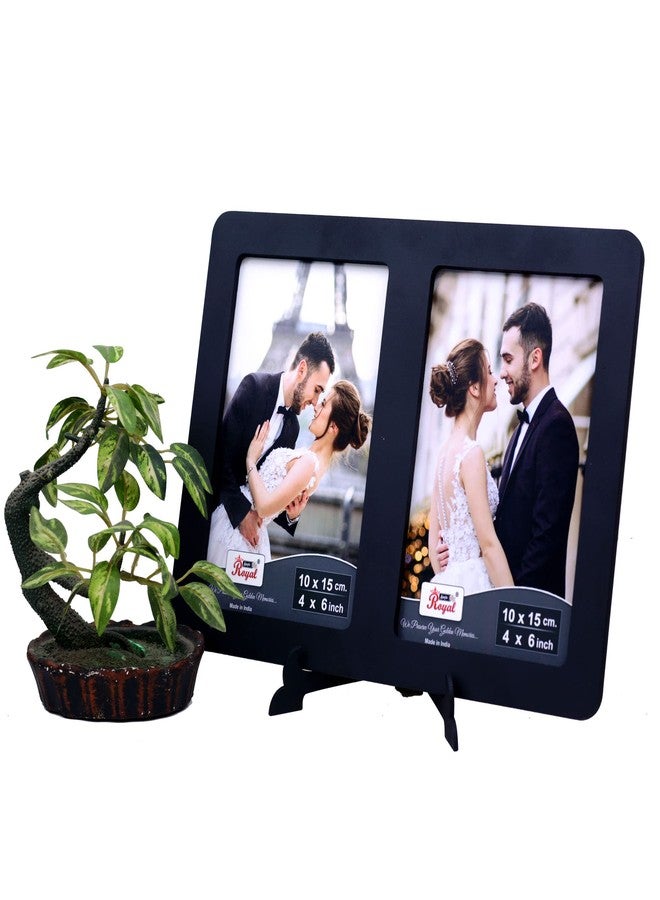AJANTA ROYAL Wooden Dual Photo Frame with Classic Stand (4x6 inch, Black) - Image 3