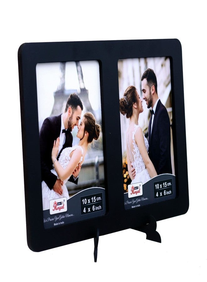 AJANTA ROYAL Wooden Dual Photo Frame with Classic Stand (4x6 inch, Black) - Image 5
