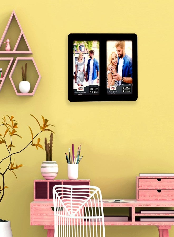 AJANTA ROYAL Wooden Dual Photo Frame with Classic Stand (4x6 inch, Black) - Image 2