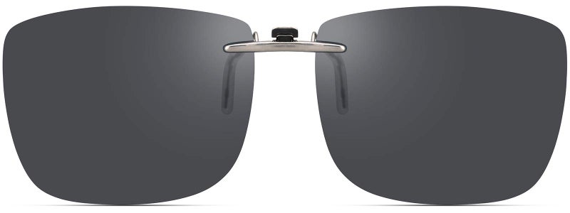 CAXMAN Polarized Clip On Sunglasses Over Prescription Glasses for Men Women Compact Fit Grey Lens UV Protection 60 * 47mm - Image 1