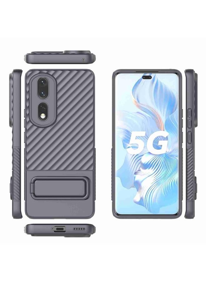 اس-توب جراب لهاتف Honor 80 Pro 5G مصنوع من مادة TPU ذات ملمس مموج مع غشاء عدسة - Image 3