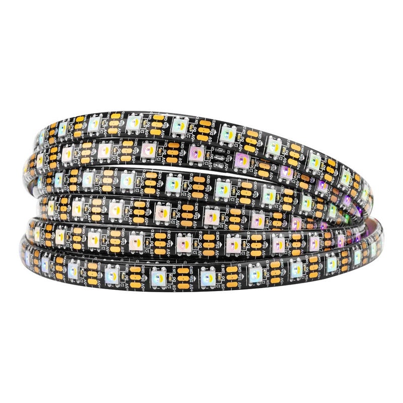 BTF-LIGHTING RGBW RGB+Cool White SK6812 (Similar WS2812B) 4 Colors in 1 LED Strip Individually Addressable 16.4ft 60Pixel/m 300LED Light Dream Color IP65 DC5V Black PCB (No Adapter or Controller) - Image 1