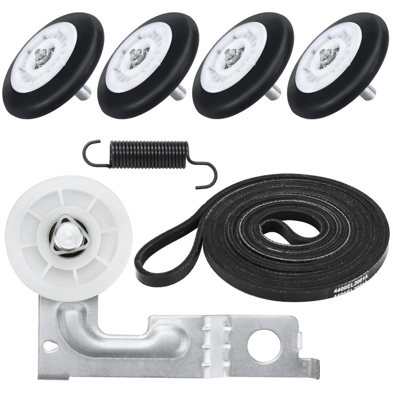 2025 Upgraded Dryer Repair Kit by Beaquicy Includes 4581EL2002C AGM75510755 Dryer Drum Roller 4400EL2001A Dryer Belt 4561EL3002A ldler Pulley and Spring Compatible with LG Kenmore Dryer Parts