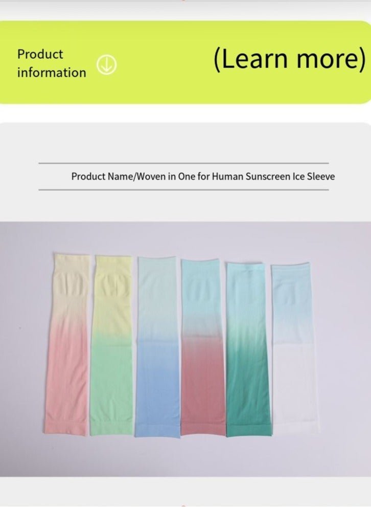 general New ice sleeve gradient color sun protection sleeve anti-ultraviolet men and women outdoor cycling sun protection ice silk sleeve - Image 5