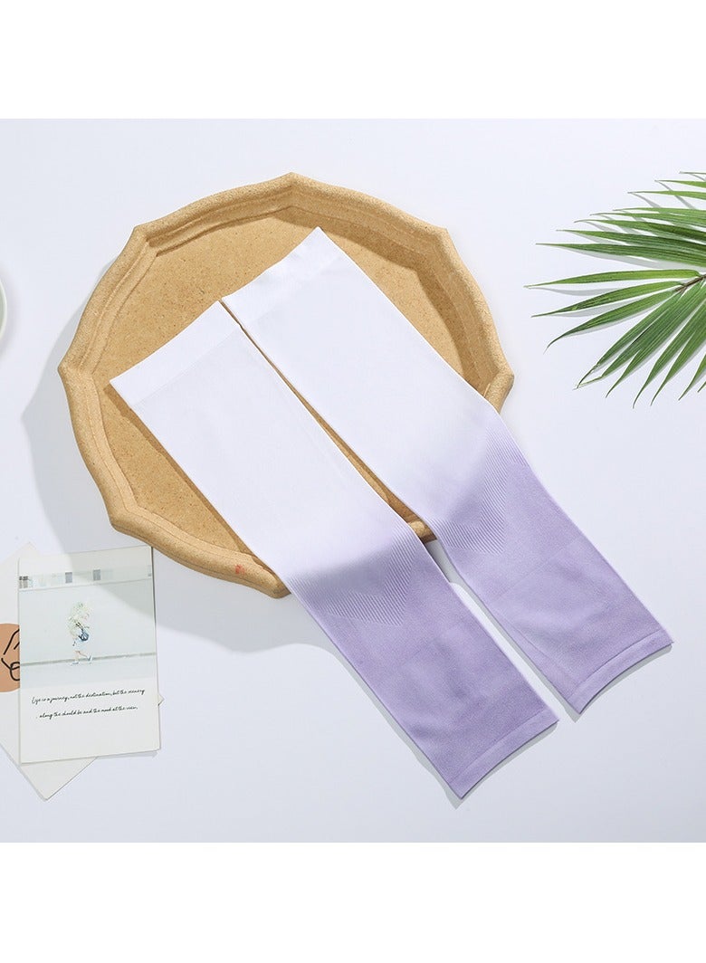 general New ice sleeve gradient color sun protection sleeve anti-ultraviolet men and women outdoor cycling sun protection ice silk sleeve - Image 1