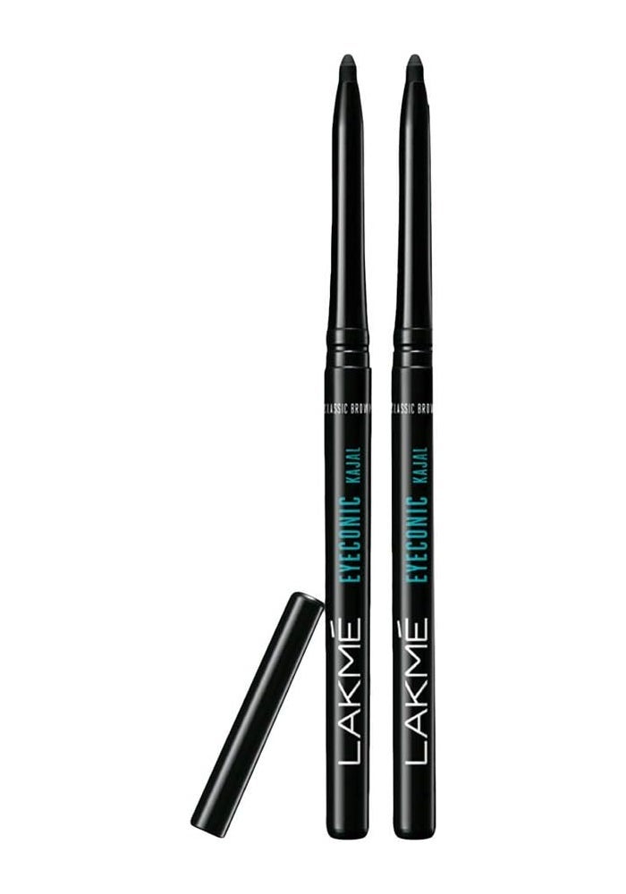 Lakme Eyeconic Kajal, Twin Pack, 0.35g + 0.35 gm, Black - Image 1