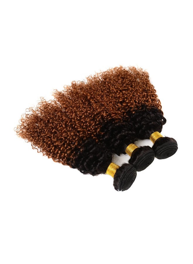 Dream Diana حزم دريم ديانا أومبري مع إغلاق شعر برازيلي أصلي بشعيرات كيرلي 3 حزم وإغلاق لون T1b 30 (10 12 14+10) - Image 3