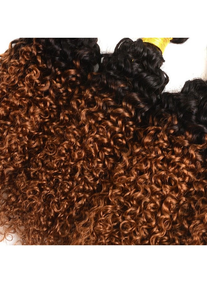 Dream Diana حزم دريم ديانا أومبري مع إغلاق شعر برازيلي أصلي بشعيرات كيرلي 3 حزم وإغلاق لون T1b 30 (10 12 14+10) - Image 4