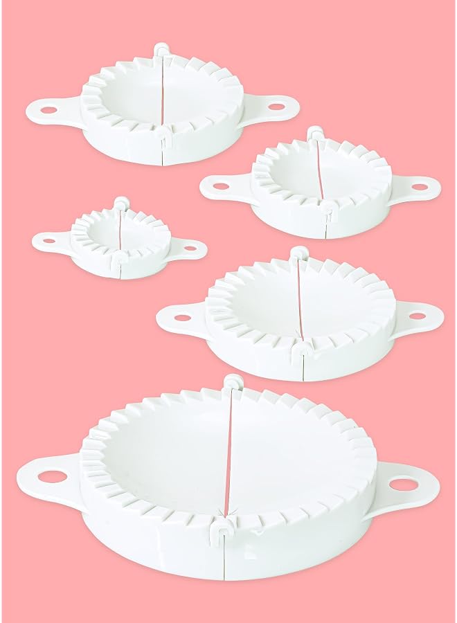 S-TOP Dumpling Maker, One Tool to Cut, Fill & Seal the Dough, Set of 5 Sizes (6.25, 8.25, 10.4, 12.4 & 17.7), Making Perogies, Pizza Pockets, Turnovers & Chinese Dumplings. - Image 1