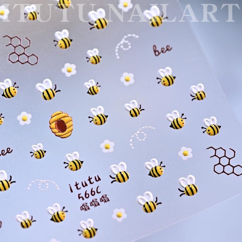 Sevgob Flower Animal Prints Nail Stickers Cute Bees Nail Decals Floral Insect Nail Designs White Daisy Self Adhesive Spring Summer Nail Art Stickers for Women Girls DIY Manicure 1 Sheet - Image 4