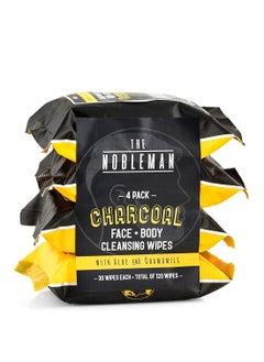 Men's Charcoal Face + Body Cleansing Wipes - 4 Pack (120ct)