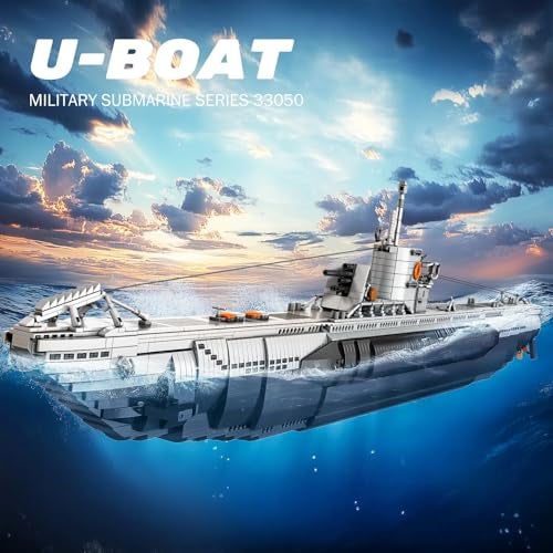 Reobrix UBoat Submarine Building Set Military Submarine Model Kit for Adults WW2 History Collectible Home Decor Battleship Construction Set 33050 Army Toy Gifts for Boys Men Military Fans - Image 5
