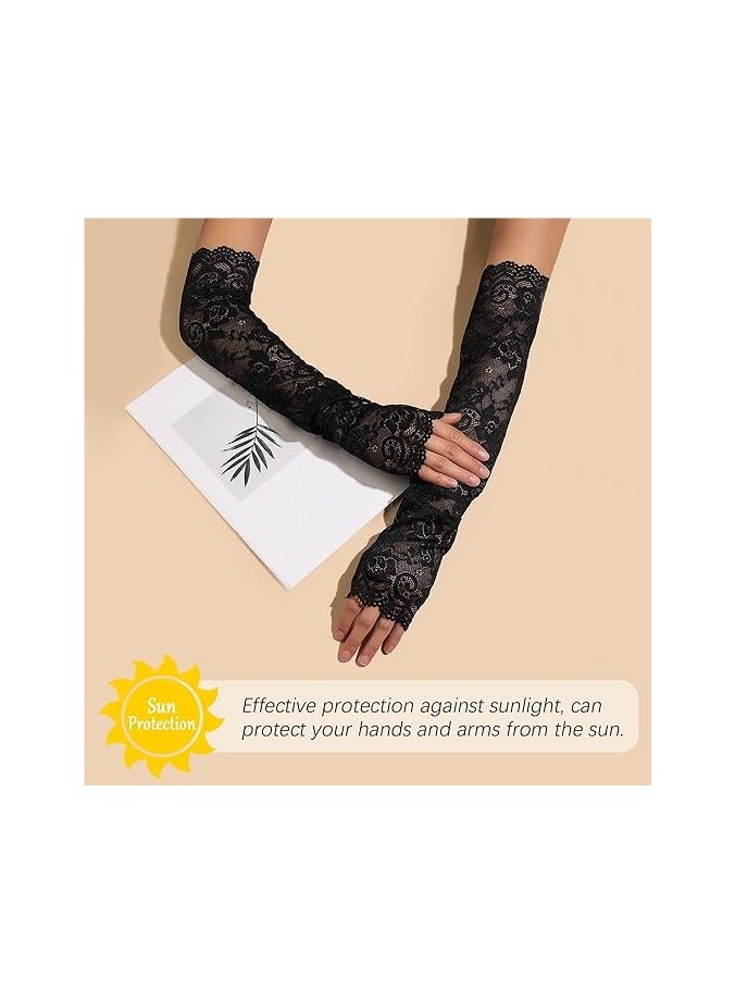 Goolsky 1 Pair Lace Arm Sleeves for Women - Breathable, Sun-Protective, Embroidered Mesh Fabric with Tattoo Coverage, Fashionable Summer Accessory for Outdoor Activities - Image 2
