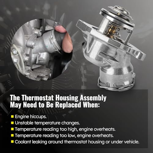 C-Tzu Upgrade Aluminium Thermostat Housing Assembly W/Sensors for Mercedes-Benz C230 C250 C280 C350 E280 E300 E350 ML350 ML450 R350 S400 SLK280 SLK300 SLK350 - Replaces 2722000115 2722000415 TM45100D - Image 5