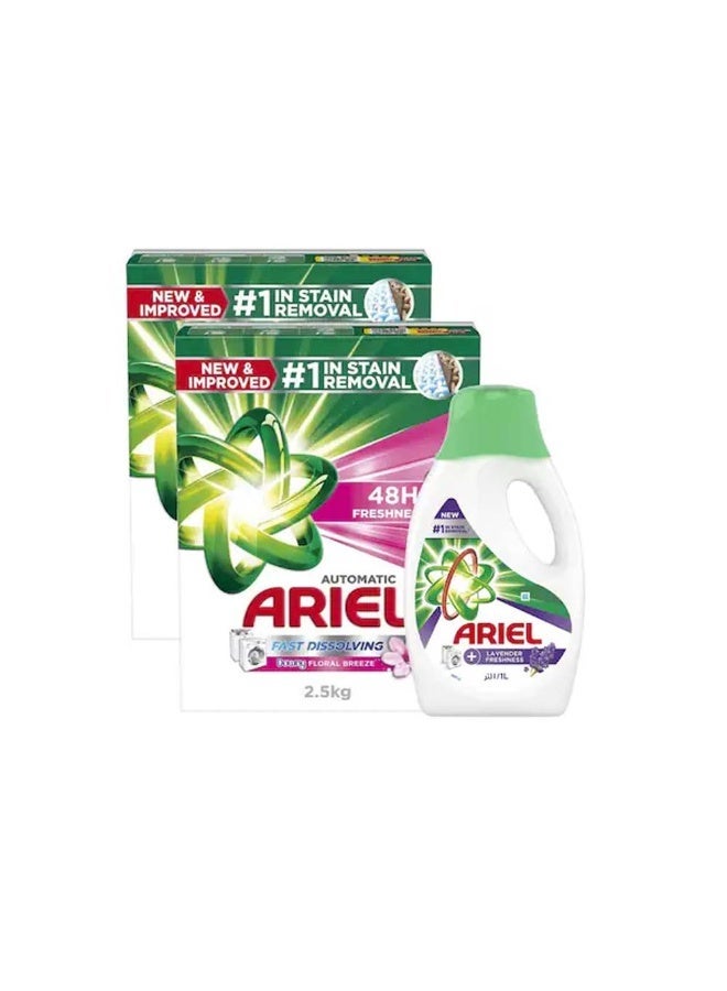 Ariel Green Detergent Automatic, 2 x 2.25 kg + Gel 1 l