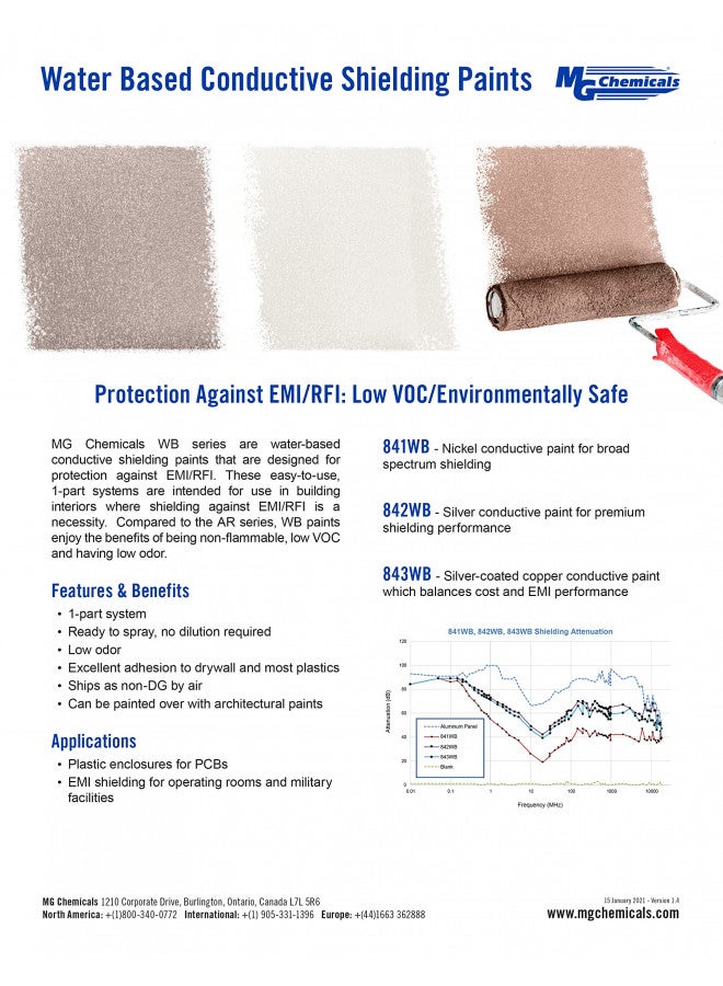 MG Chemicals MG Chemicals 843WB Super Shield Water Based Silver Coated Copper Print, Light Metallic Brown,12 mL Glass Jar  - Image 2