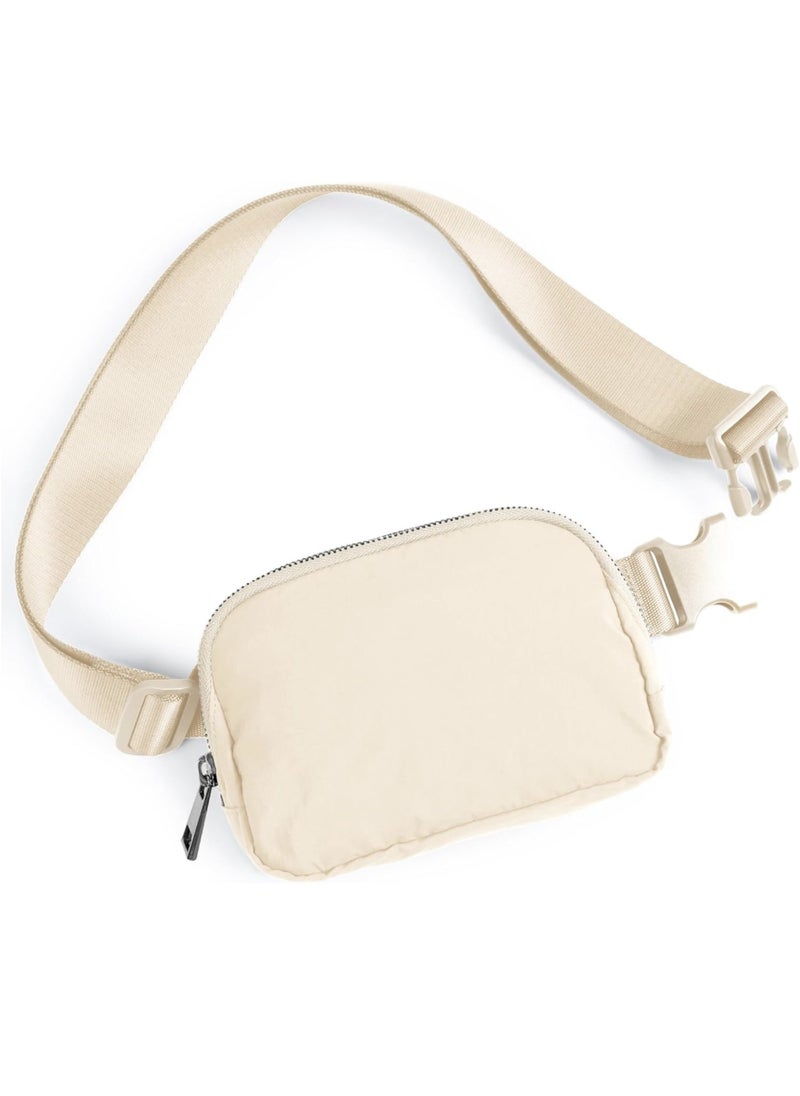 Generic - Mini Belt Bag with Adjustable Strap for Women Men Small Pack for Workout Running Traveling Hiking,Beige - Image 1
