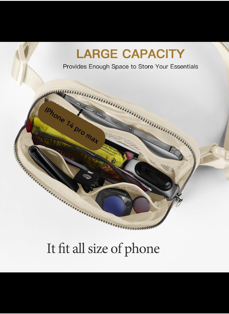 Generic - Mini Belt Bag with Adjustable Strap for Women Men Small Pack for Workout Running Traveling Hiking,Beige - Image 1
