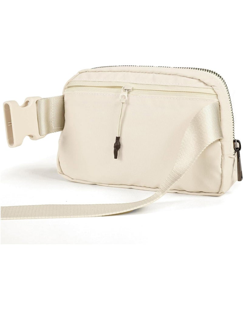 Generic - Mini Belt Bag with Adjustable Strap for Women Men Small Pack for Workout Running Traveling Hiking,Beige - Image 1