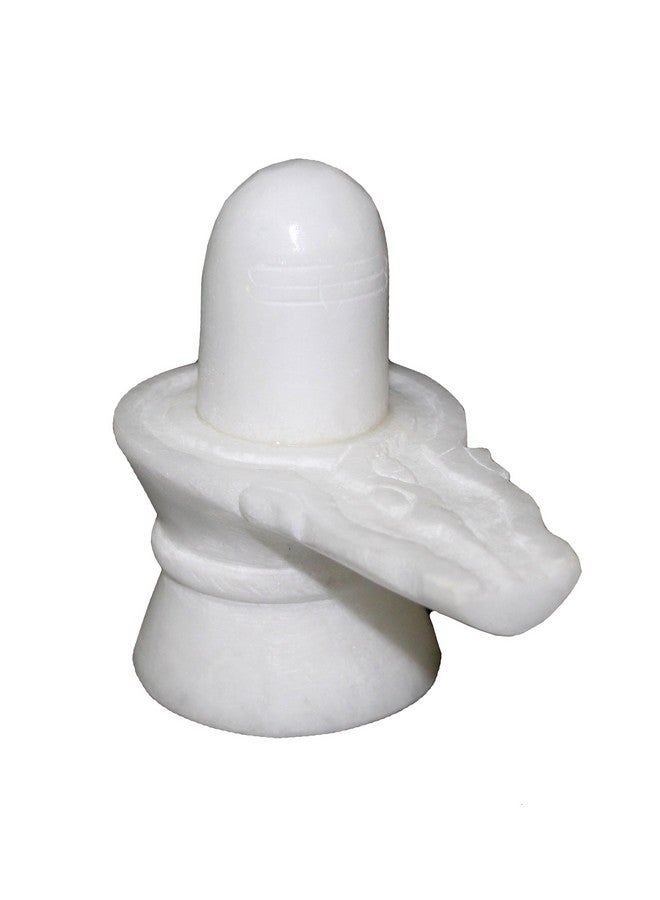 StonKraft 5" White Marble Shiva Lingam/Shiv Ling Shankar Bholenath Shivji Mahadev Bhole Bhandari Idol Murti - Image 1