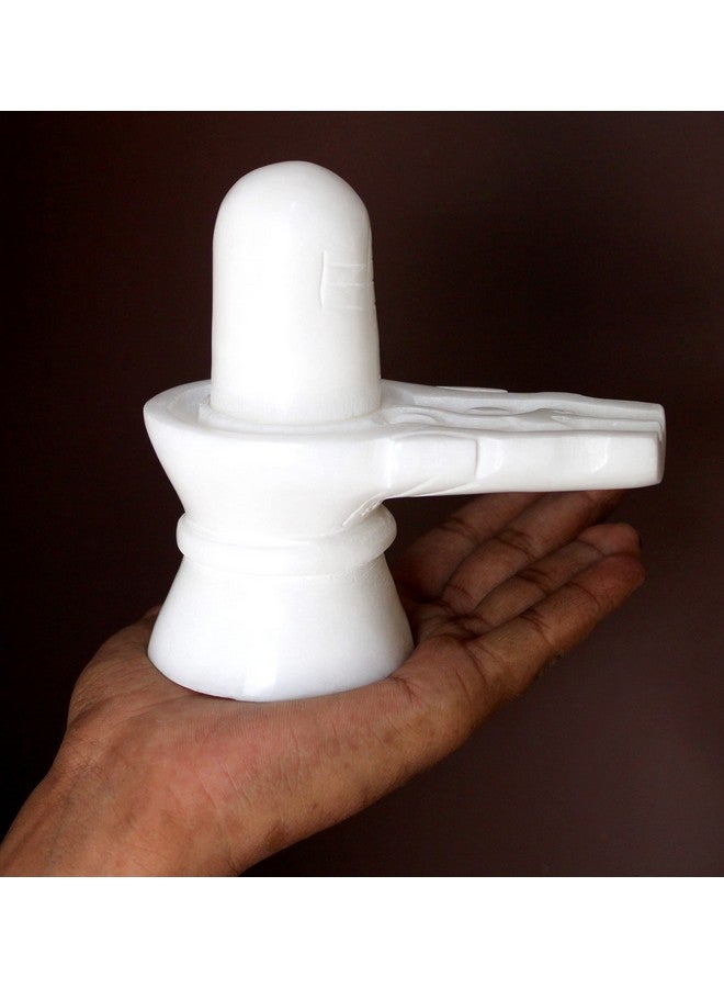 StonKraft 5" White Marble Shiva Lingam/Shiv Ling Shankar Bholenath Shivji Mahadev Bhole Bhandari Idol Murti - Image 5