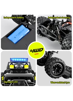 هارفستوي شاحنة تعمل بالريموت كنترول 4WD بمقياس 1:18 على الطرق الوعرة، سيارة سباق سريعة 40 كم/ساعة، 2.4 جيجا هرتز RC مركبة روك كرولر للأطفال  - Image 3