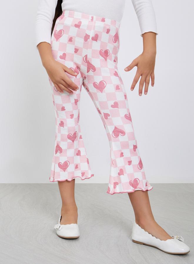 تايك تو طقم تيشيرت بطبعة قلب مع ليقنز واسع - Image 5