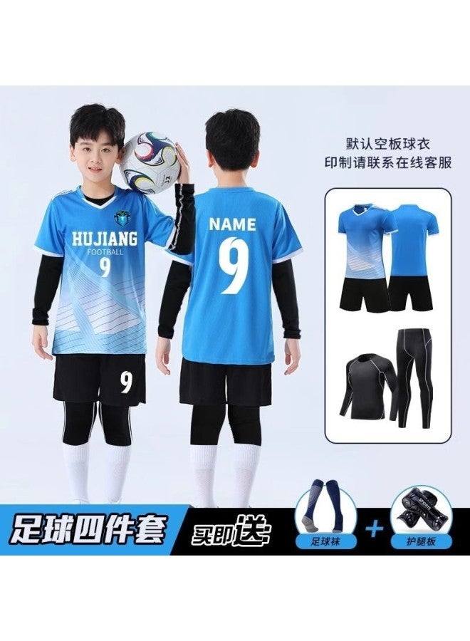 Student Football Game Training Camp Team Uniform Children's Professional Football Uniform Suit Sports Base Tights Four-piece Set