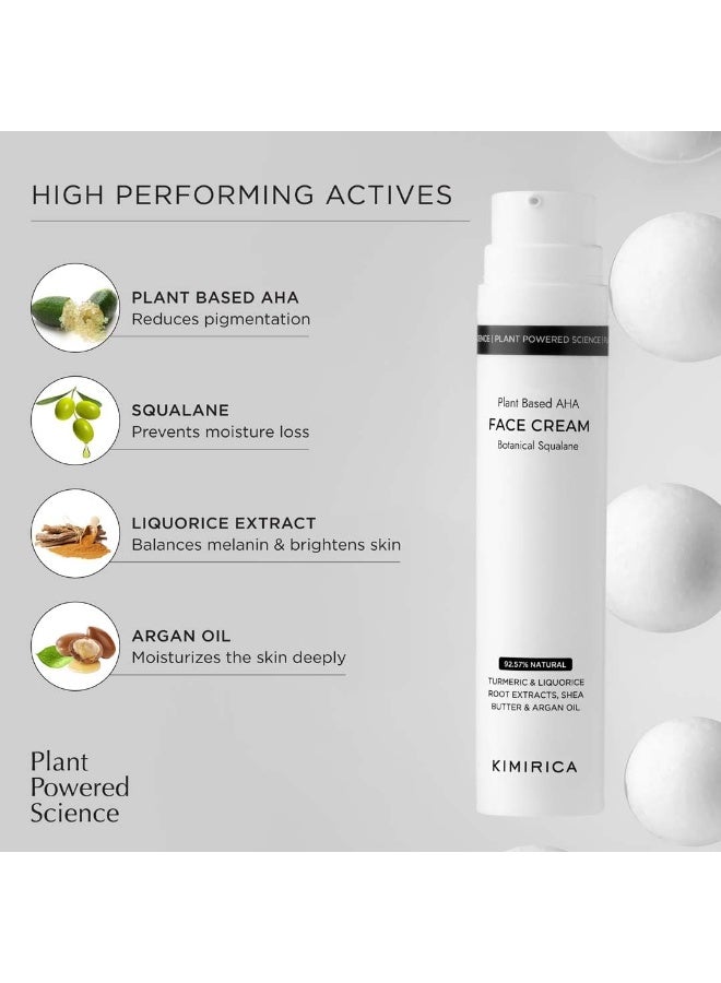 KIMIRICA Brightening Hydrating Face Cream with Squalane, Hyaluronic Acid & Turmeric | Plant powered lightweight moisturizer for smooth glowing skin | Men & women | 50ml - Image 3