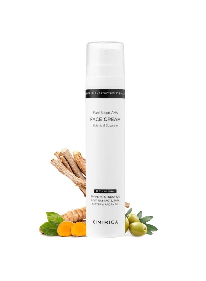 KIMIRICA Brightening Hydrating Face Cream with Squalane, Hyaluronic Acid & Turmeric | Plant powered lightweight moisturizer for smooth glowing skin | Men & women | 50ml - Image 1