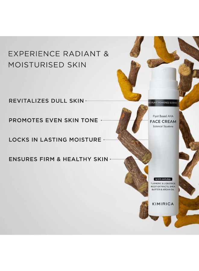 KIMIRICA Brightening Hydrating Face Cream with Squalane, Hyaluronic Acid & Turmeric | Plant powered lightweight moisturizer for smooth glowing skin | Men & women | 50ml - Image 2