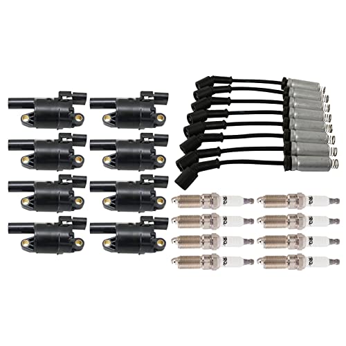 TRQ Ignition Kit Ignition Coil Spark Plugs Spark Plugs Wire Set Compatible with 15-21 Cadillac 14-21 Chevrolet 14-20 GMC - Image 2